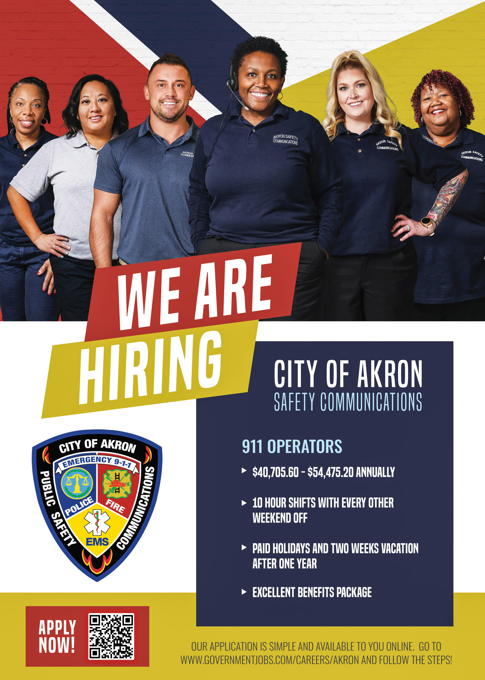 911 operator akron police department recruiting